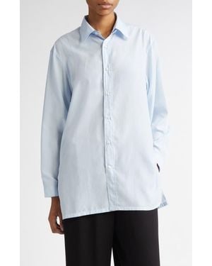 Setchu Origami Pintucked Button-Up Shirt - Blue