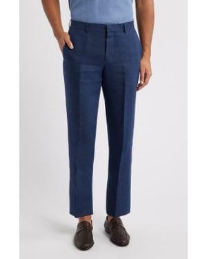 Nordstrom Henrik Trim Fit Italian Linen Suit Separate Pants - Blue