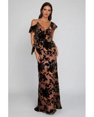 Six Stories Floral Devore Strappy Dress - White