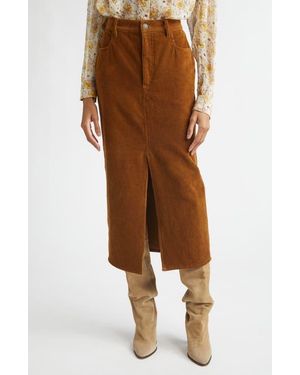 Isabel Marant Odalie Corduroy Midi Skirt - Brown
