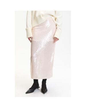 DELUC Logan Sequin Maxi Skirt - Natural