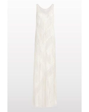 Jenny Packham Symphonie Fringed Dress - White