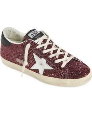 Golden Goose Super-Star Glitter Low Top Sneaker - Purple