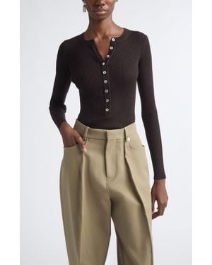 Nackiyé Insider Merino Wool & Silk Henley Sweater - Multicolor