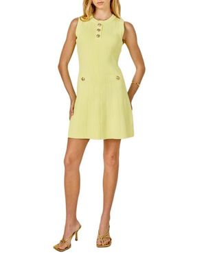 Endless Rose Sleeveless Rib Sweater Dress - Yellow