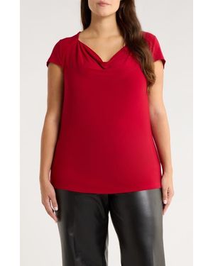 Kasper Cowl Neck Top - Red