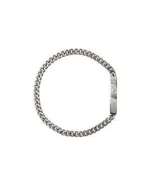 Burberry Engraved Check Chain Bracelet - Blue