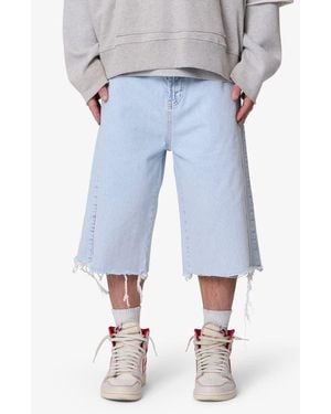 MNML Ultrabaggy Denim Cutoff Shorts - Blue
