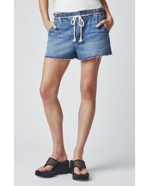 Florence By Mills Paper Bag High Waist Denim Shorts - Blue