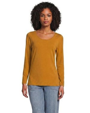 Lands' End Long Sleeve Lightweight Jersey Scoop Neck T-Shirt - Orange