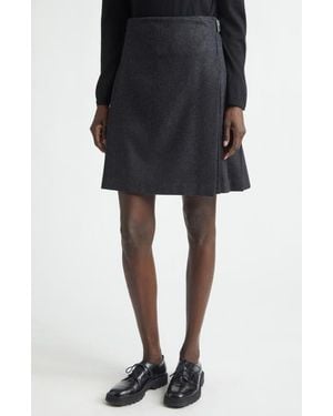 Johnstons of Elgin X Le Kilt Glen Plaid Wool & Cashmere Kilt - Black