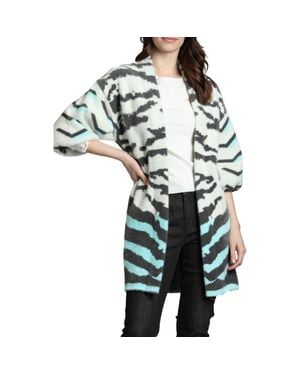 Apny Ombré Zebra Stripe Cardigan - Green