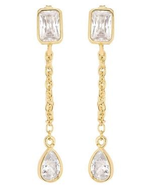 ATHRA LUXE Modern Muse Cz Chain Drop Earrings - White
