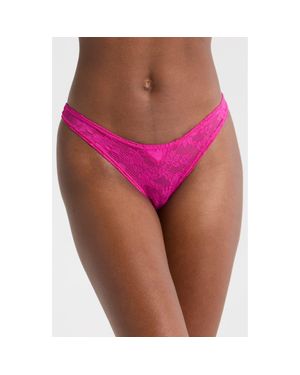 Fleur du Mal Le Stretch Lace Thong - Purple