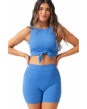 Lime Ricki Swimwear Bike Short - Blue