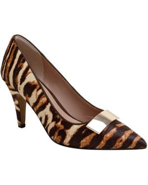 Linea Paolo Prisa Genuine Calf Hair Pointed Toe Pump - Brown