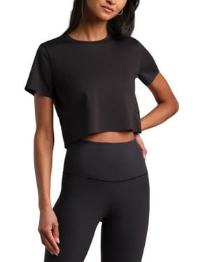 Rhone Serene Crop Performance T-Shirt - Black