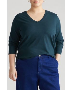 UNIVERSAL STANDARD Light As Air Long Sleeve Top - Blue