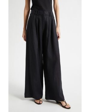 Posse Parker Wide Leg Linen Pants - Black
