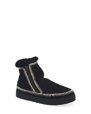 Laidbacklondon Setsu Genuine Shearling Lined Ankle Boot - Black