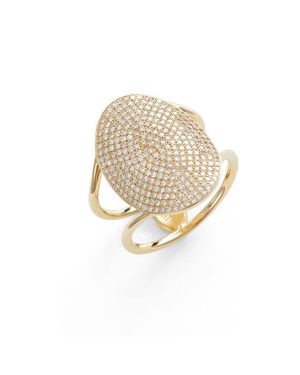 EF Collection Jumbo Oval Pavé Diamond Ring - White