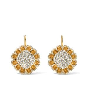 Mindi Mond Floating All Diamond Drop Earrings - Metallic