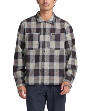 RVCA Dayshift Flannel Button-Up Shirt - Gray