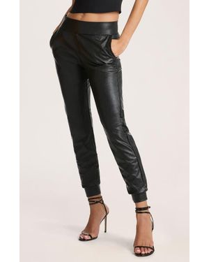 Commando Faux Leather Sweatpants - Black