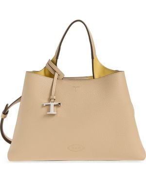 Tod's Apa Leather Top Handle Bag - Natural