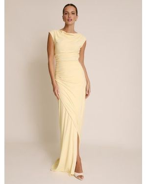 Six Stories Cowl Gathered Short Sleeve Bridesmaid - Natural