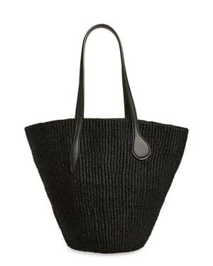 Liffner Straw Basket Tote - Black