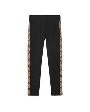 Burberry Check Trim Nylon Leggings - Black