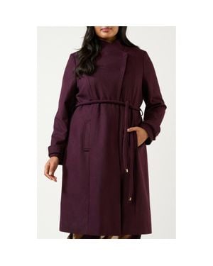 Estelle Reo Belted Coat - Red