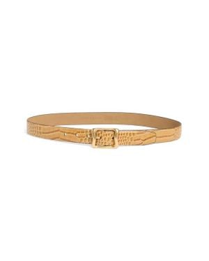 Treasure & Bond Tana Croc Embossed Leather Belt - White
