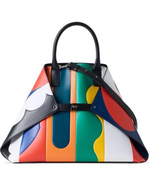 Akris Small Ai Leather Convertible Tote - Blue