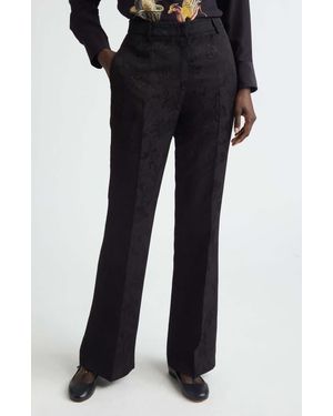 Etro Floral Jacquard Bootcut Pants - Black