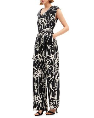 Desigual Floral Belted Jumpsuit - Black