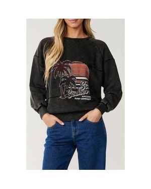 Rip Curl Seeker Raglan Logo Graphic Sweatshirt - Black