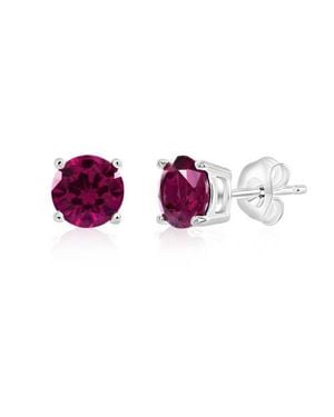 Donatello Gian Sterling Round Cut Studs - Purple