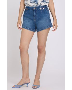 NYDJ Seline Button Tab Denim Shorts - Blue