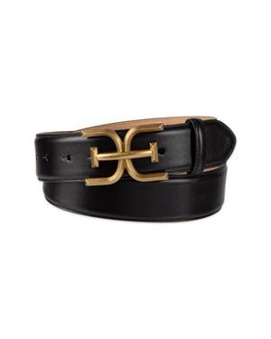 Sam Edelman Logo Buckle Leather Belt - Black