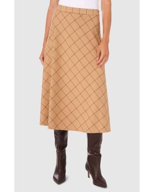 Halogen® A-Line Crepe Midi Skirt - Natural