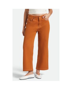 Brixton Margo Textured Cotton Crop Straight Leg Pants - Orange