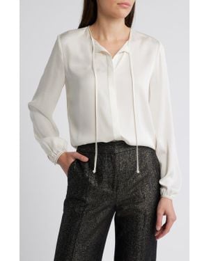 Kobi Halperin Eliza Silk Blend Button-Up Top - Gray
