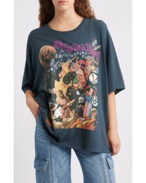 Daydreamer Day Insomniac Cotton Graphic T-Shirt - Blue