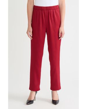 Misook Nora Crêpe De Chine Straight Leg Pants - Red
