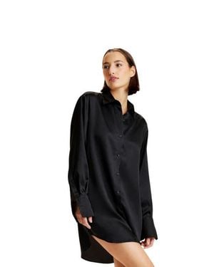 Cynthia Rowley Collectible Silk Shirt Dress - Black