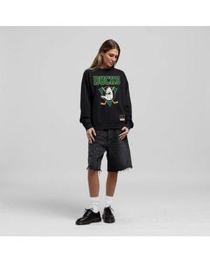 Mitchell & Ness Anaheim Ducks Core Oversized Sweatshirt - Black