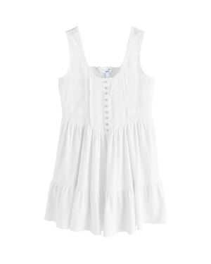 Next Embroidered Cotton Jersey Fit & Flare Dress - White