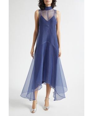 STAUD Auden Sleeveless Chiffon Gown - Blue